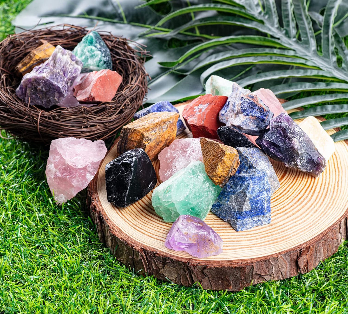 3 Lbs Bulk Rough Madagascar Stones Mix Large 1" Natural Raw Stones Crystal for Tumbling, Cabbing, Fountain Rocks, Decoration,Polishing, Wire Wrapping, Wicca Reiki Crystal Healing