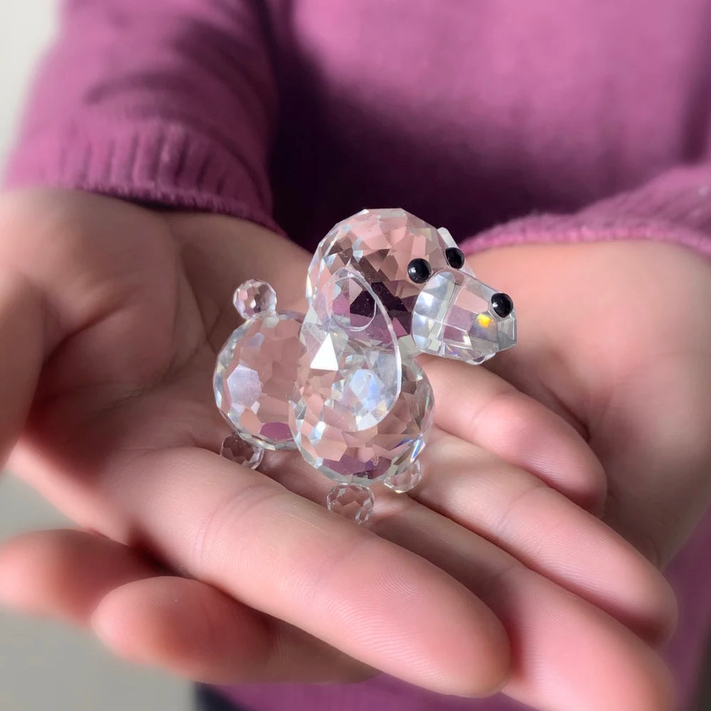Crystal Dog Animal Figurine Glass Clear Dog Collection Ornament Handmade Puppy Paperweight Children Gift Home Table Decor