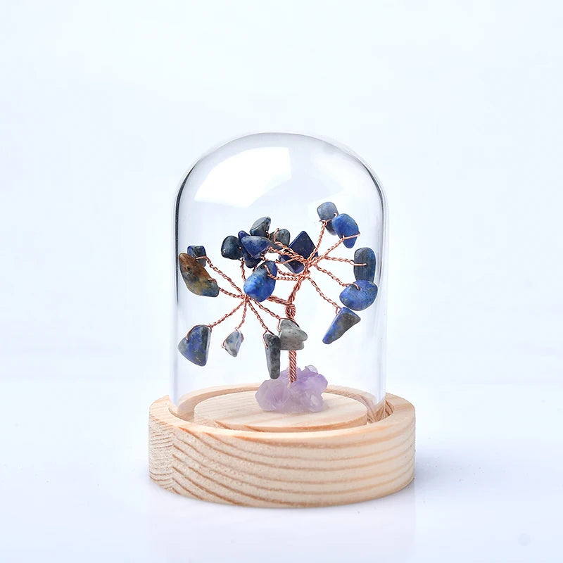 Natural Crystal Tree Amethyst Rose Quartz Olivine Lucky Tree Decor Agate Slices Gravle Stone Mineral Ornaments Home Decor Gifts