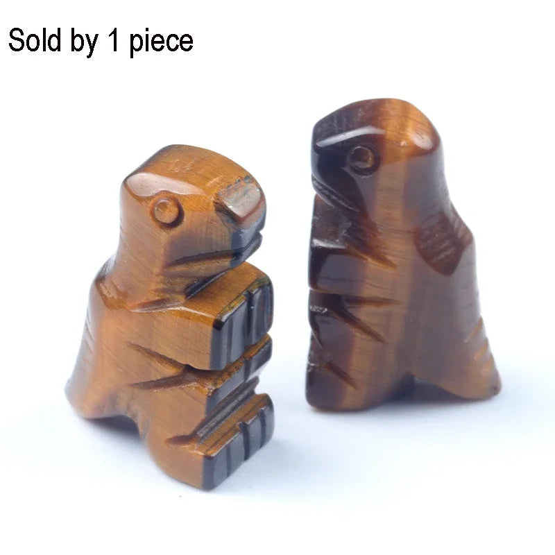 Mini Size Natural Chakra Semi-Precious Stone Dinosaur Home Decor Quartz Amethyst Crystal Reiki Healing Animal Figurine Ornaments