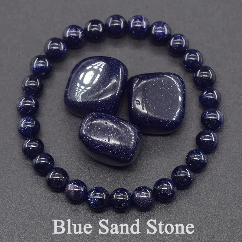 Natural Stone Beads Bracelet for Women Men Amethysts Crystal Quartzs Agate Tiger Eye Elastic Bangles Reiki Healling Jewelry Gift