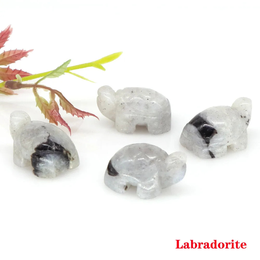 1.2" Turtle Tortoise Statue Natural Amethyst Stone Carved Reiki Healing Crystal Animal Figurine Crafts Home Decoration Wholesale