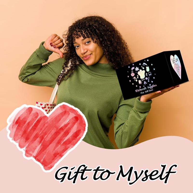 Self-Love Ritual Kit 75-Pack with 30+ Positive-Message Capsule Bottles, Self-Love Spell Kit with Self-Care Journal Workbook Witchy Gifts for Women