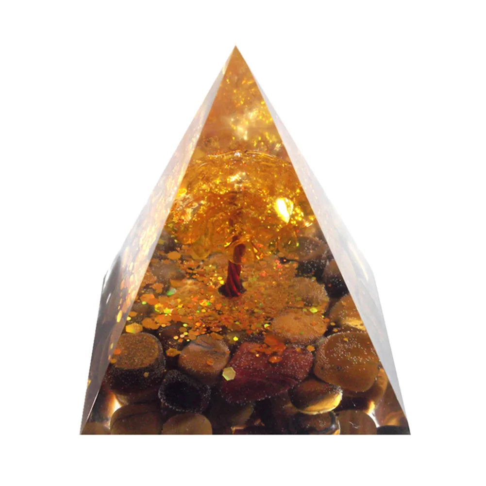 Natural Stone Crystal Orgonite Pyramid Reiki Chakra Healing Gemstone Tower Meditation Protection Office Decor Gifts