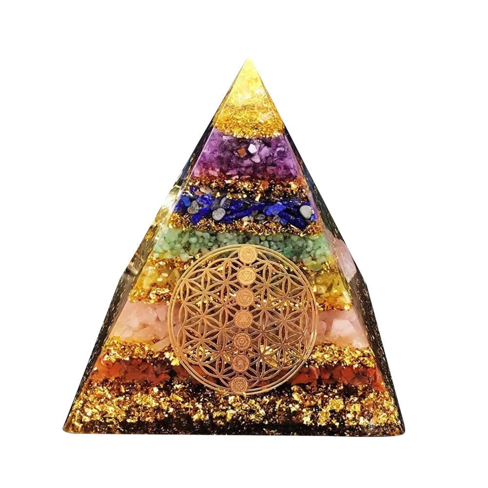 Natural Stone Crystal Orgonite Pyramid Reiki Chakra Healing Gemstone Tower Meditation Protection Office Decor Gifts