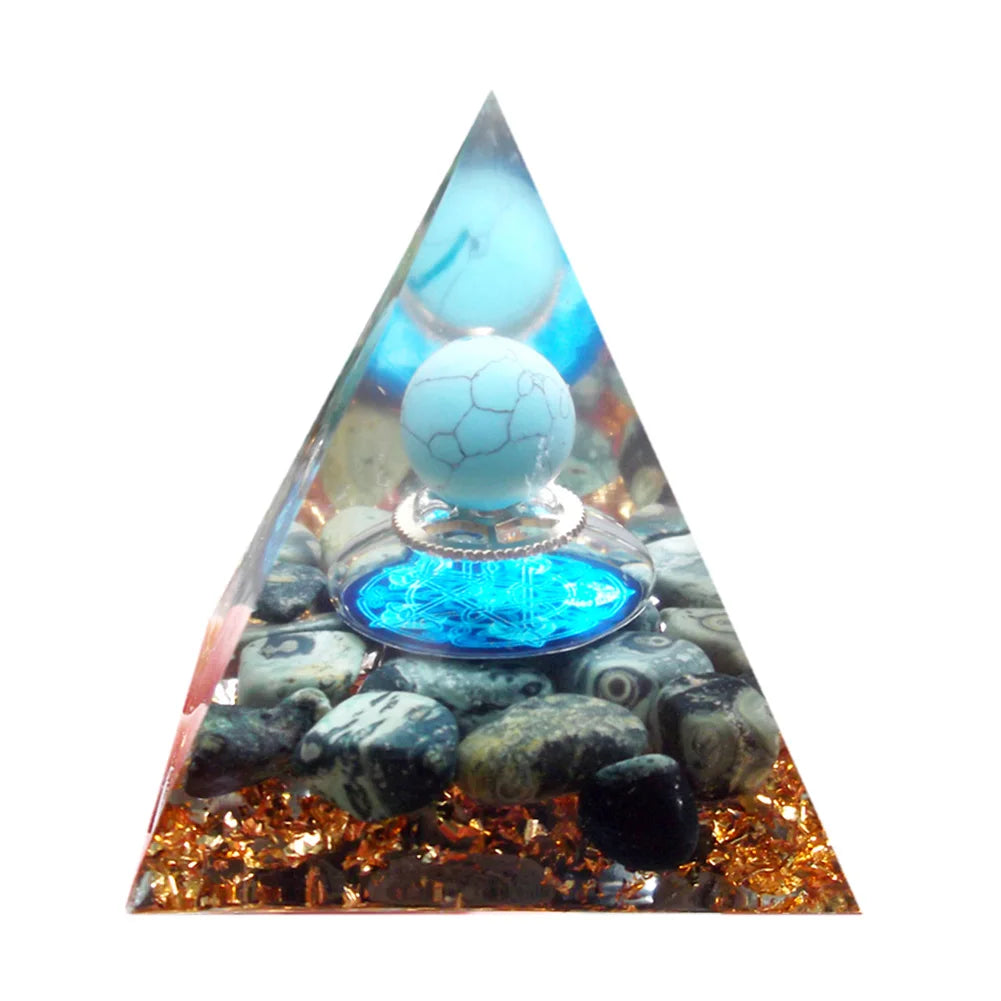 Natural Stone Crystal Orgonite Pyramid Reiki Chakra Healing Gemstone Tower Meditation Protection Office Decor Gifts