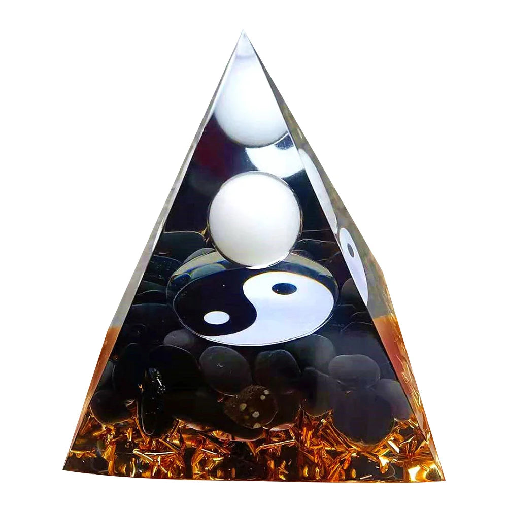 Natural Stone Crystal Orgonite Pyramid Reiki Chakra Healing Gemstone Tower Meditation Protection Office Decor Gifts