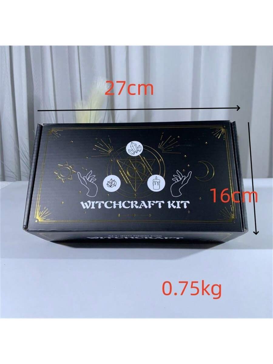 54Pcs Craft Supplies Kit for Altar Spell Candles for Ches Crystal Spell Jars for Es Herbs for Spells Beginner Kit Box Craft Kit Starter Kit