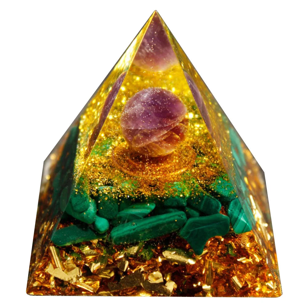 Natural Stone Crystal Orgonite Pyramid Reiki Chakra Healing Gemstone Tower Meditation Protection Office Decor Gifts