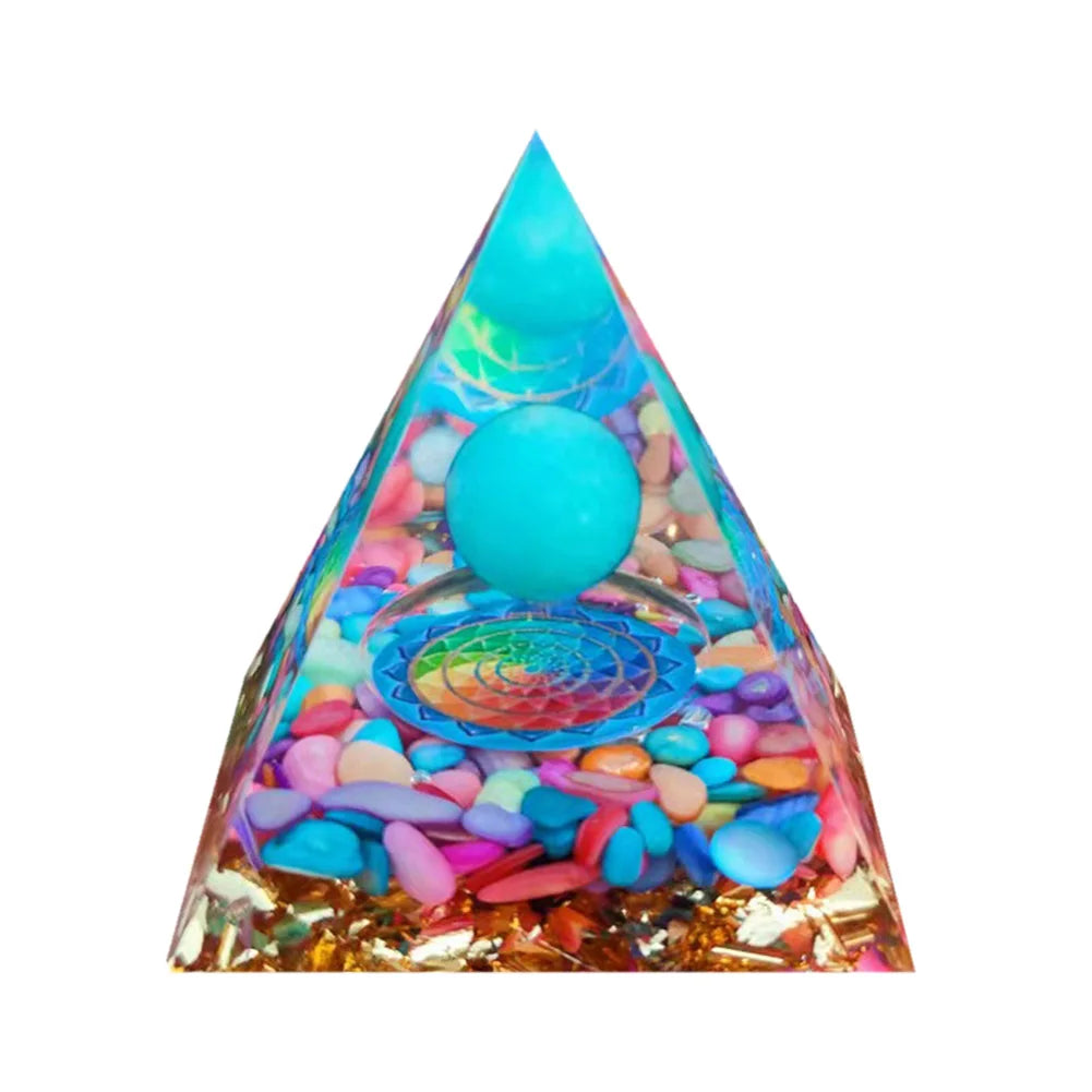 Natural Stone Crystal Orgonite Pyramid Reiki Chakra Healing Gemstone Tower Meditation Protection Office Decor Gifts