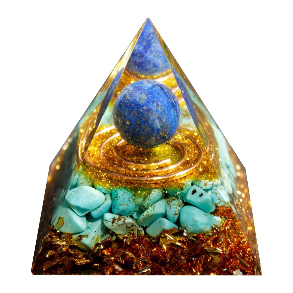 Natural Stone Crystal Orgonite Pyramid Reiki Chakra Healing Gemstone Tower Meditation Protection Office Decor Gifts