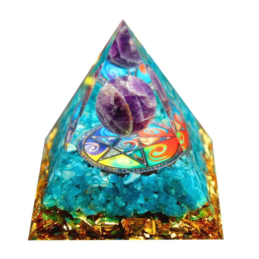 Natural Stone Crystal Orgonite Pyramid Reiki Chakra Healing Gemstone Tower Meditation Protection Office Decor Gifts