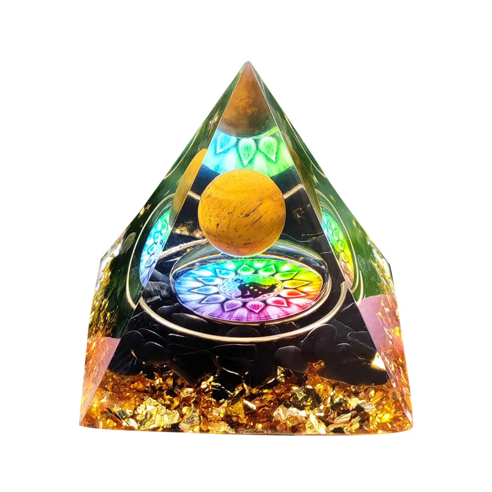 Natural Stone Crystal Orgonite Pyramid Reiki Chakra Healing Gemstone Tower Meditation Protection Office Decor Gifts