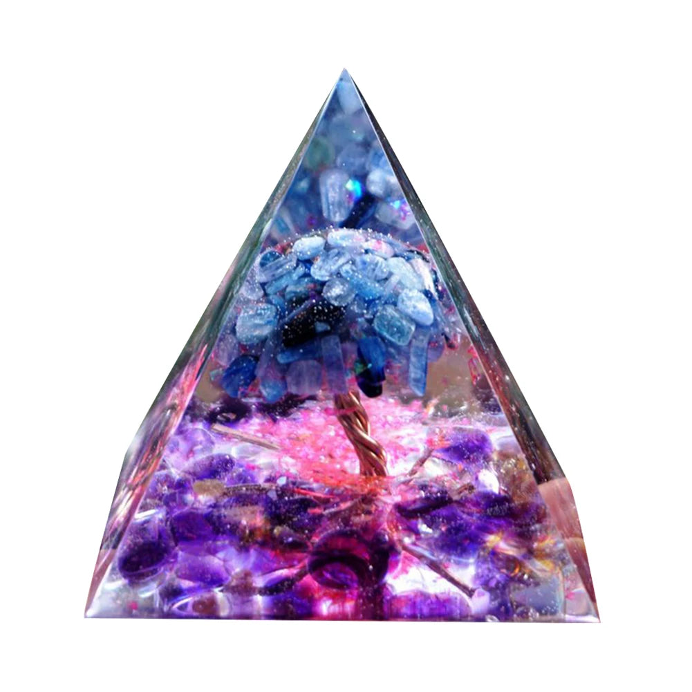 Natural Stone Crystal Orgonite Pyramid Reiki Chakra Healing Gemstone Tower Meditation Protection Office Decor Gifts