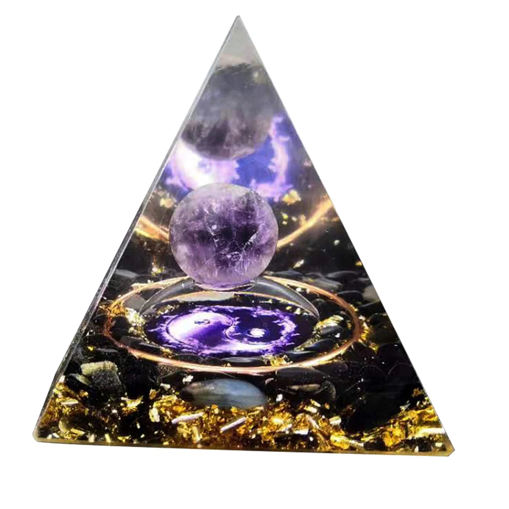 Natural Stone Crystal Orgonite Pyramid Reiki Chakra Healing Gemstone Tower Meditation Protection Office Decor Gifts
