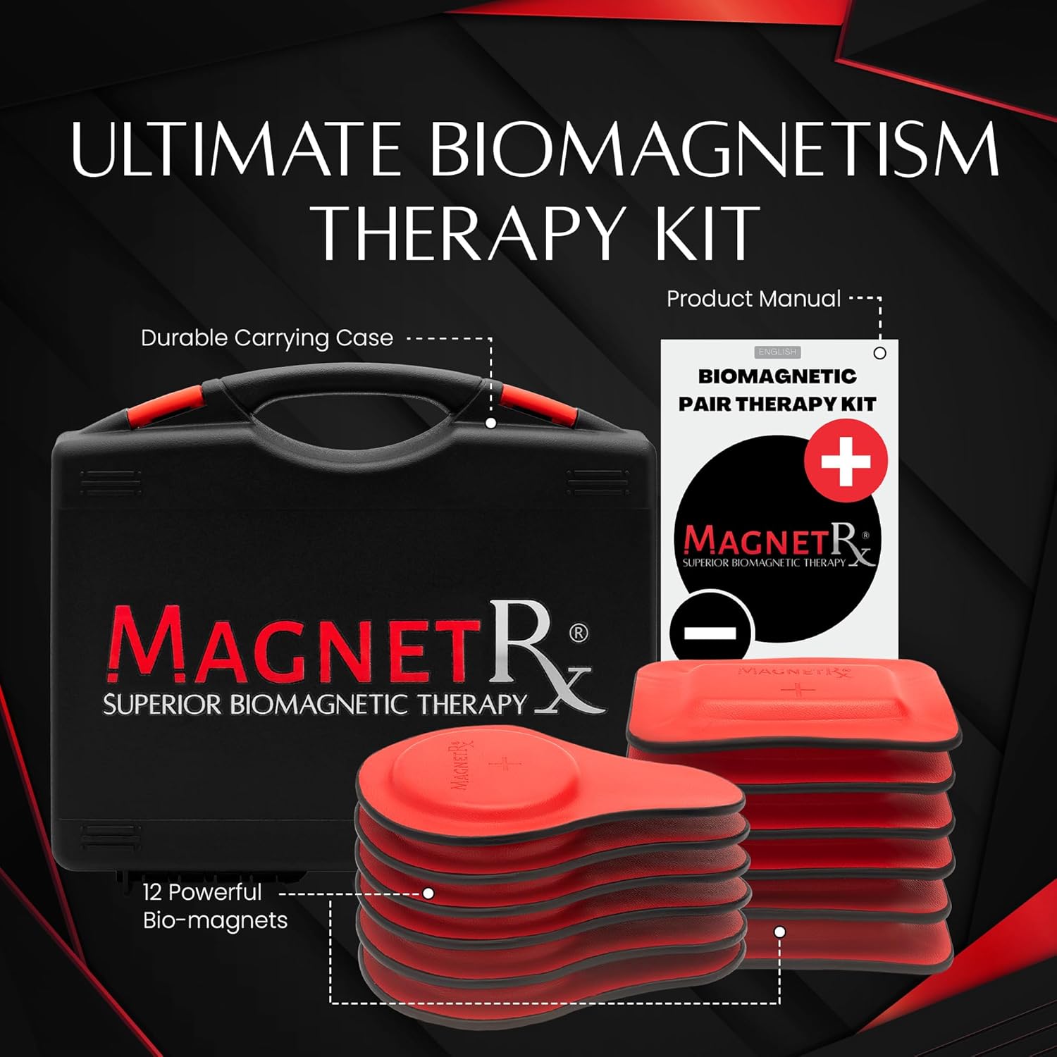 ® Biomagnetic Magnets Kit – Imanes Para Biomagnetismo Médico – Dr Goiz Magnets for Biomagnetism Bio Magnet Pair – round & Rectangular 3600 Gauss Magnet (12 Units)