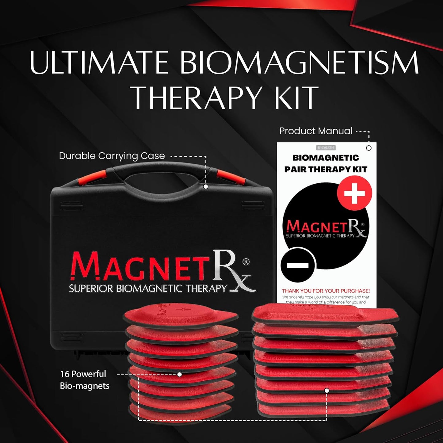 ® Biomagnetic Magnets Kit – Imanes Para Biomagnetismo Médico – Dr Goiz Magnets for Biomagnetism Bio Magnet Pair – round & Rectangular 2500 Gauss Magnet (16 Small Mixed Unit)