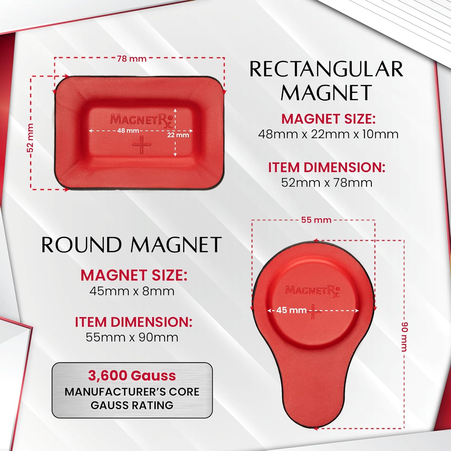 ® Biomagnetic Magnets Kit – Imanes Para Biomagnetismo Médico – Dr Goiz Magnets for Biomagnetism Bio Magnet Pair – round & Rectangular 3600 Gauss Magnet (12 Units)