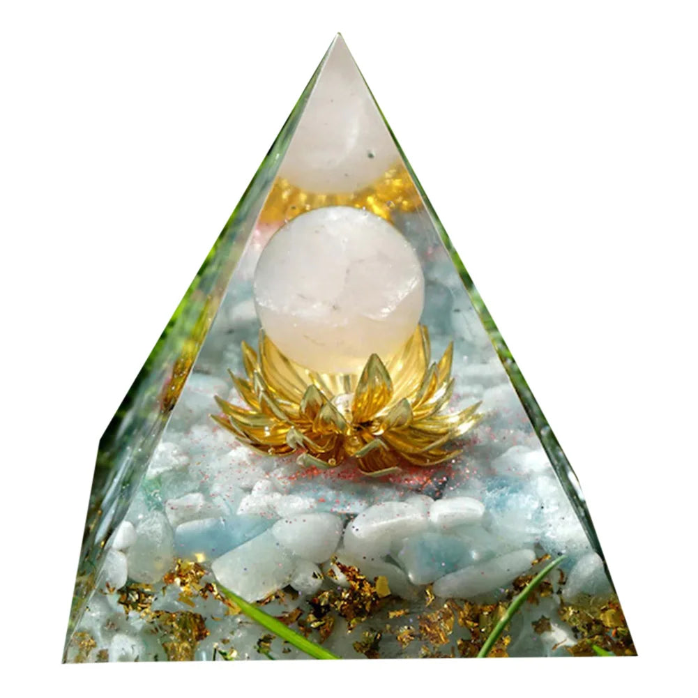 Natural Stone Crystal Orgonite Pyramid Reiki Chakra Healing Gemstone Tower Meditation Protection Office Decor Gifts