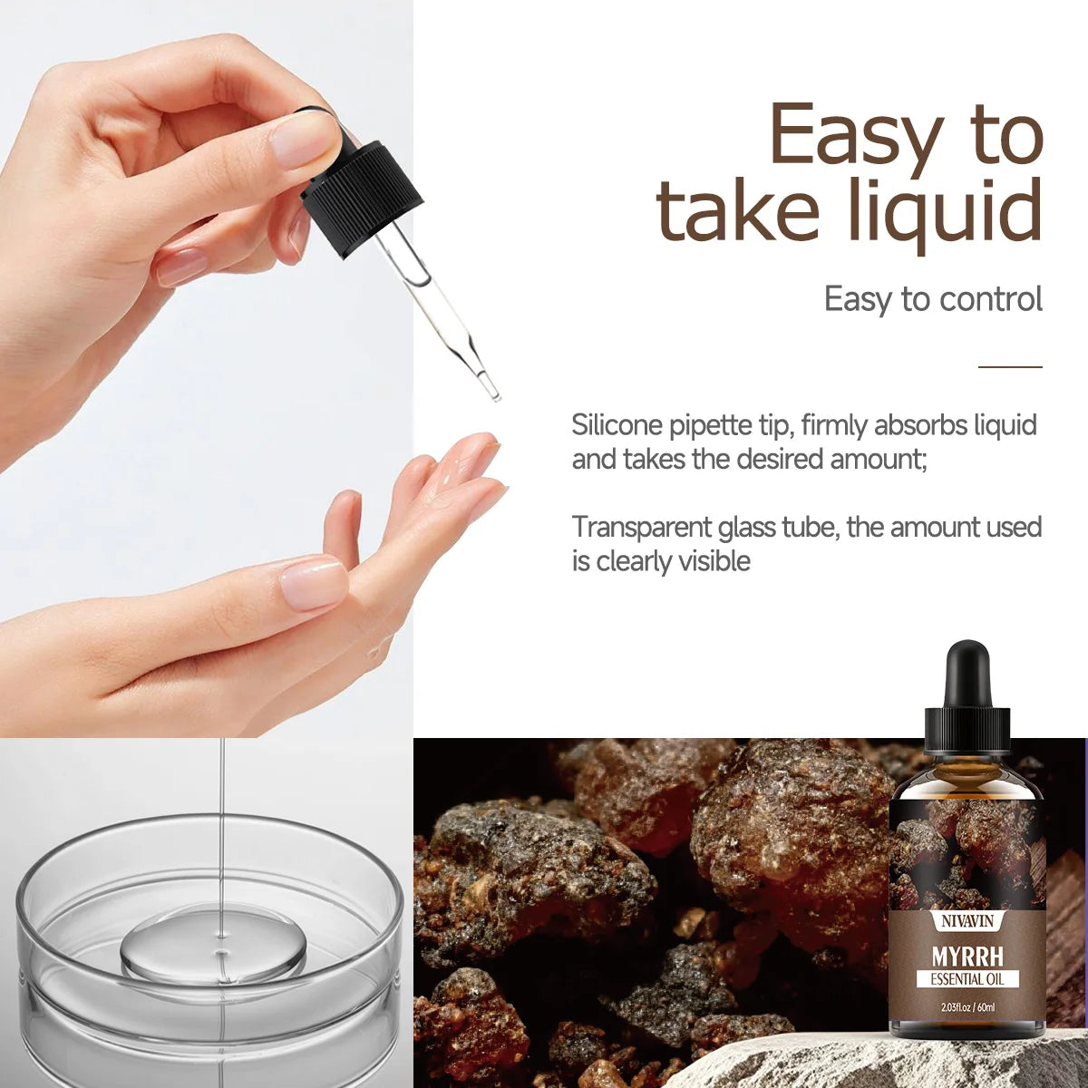 30Ml/60Ml/100Ml  Myrrh Essential Oil Body Massage Skin Care Hydrating Moisturizing and Air Freshening