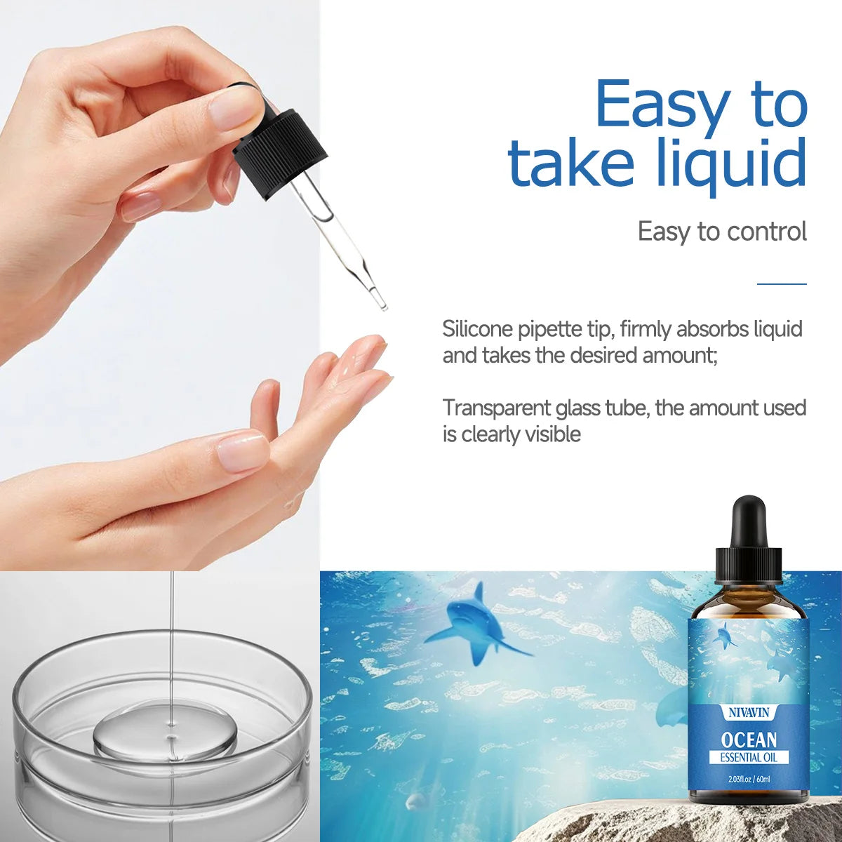 30Ml/60Ml Ocean Essential Oil Body Massage Skin Care Hydration and Air Freshness