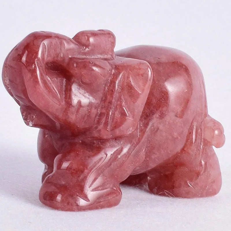 Whosale 2 Inch Jade Crystal Elephant Figurines Craft Hand Carved 100 % Natural Stone Mini Animal Statue for Decor Chakra Healing