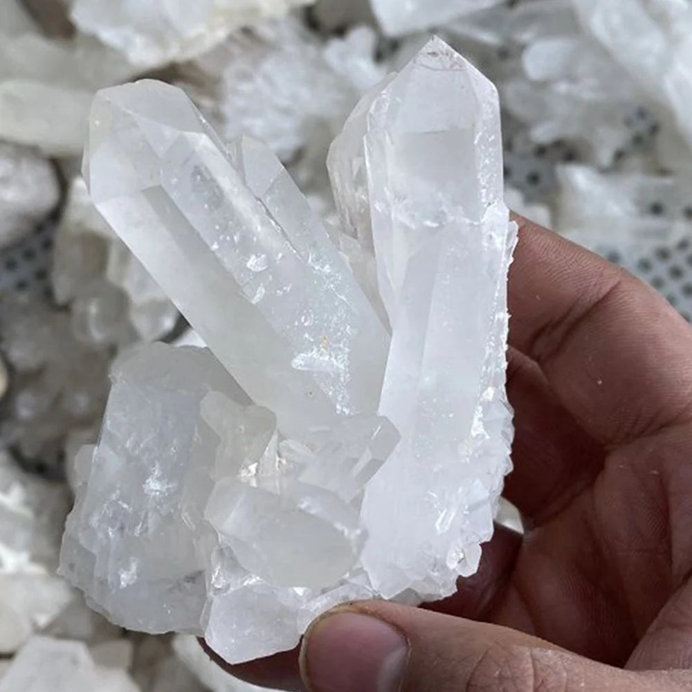 Natural Beautiful White Crystal Cluster Clear Quartz Raw Ore Healing Crystals Point Mineral Specimen Home Decor Crafts Ornaments