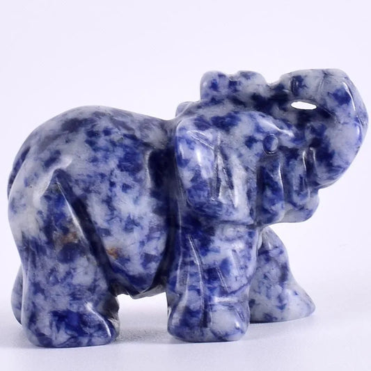 Whosale 2 Inch Jade Crystal Elephant Figurines Craft Hand Carved 100 % Natural Stone Mini Animal Statue for Decor Chakra Healing