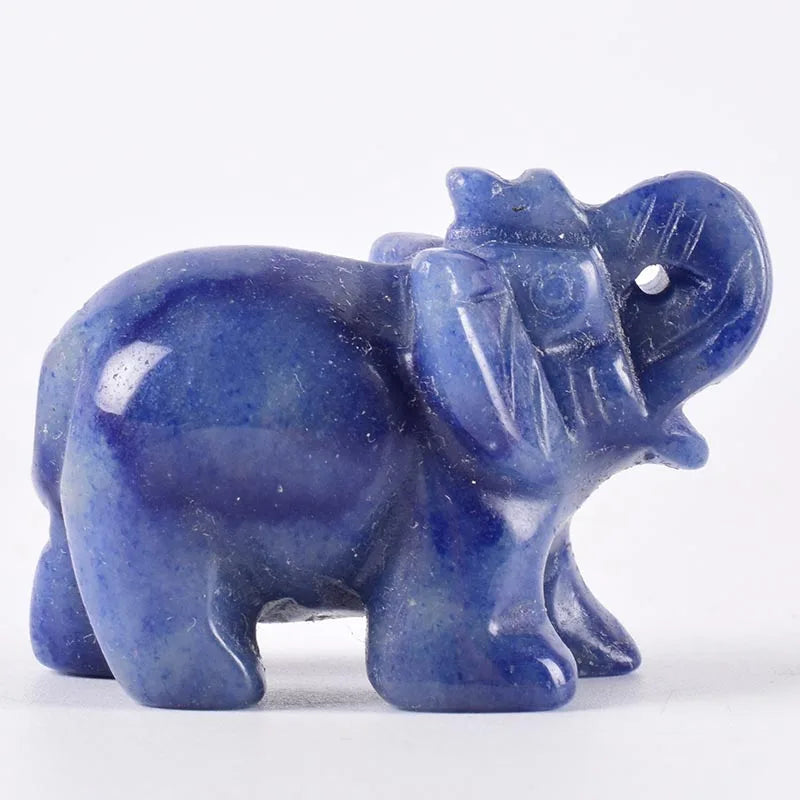 Whosale 2 Inch Jade Crystal Elephant Figurines Craft Hand Carved 100 % Natural Stone Mini Animal Statue for Decor Chakra Healing