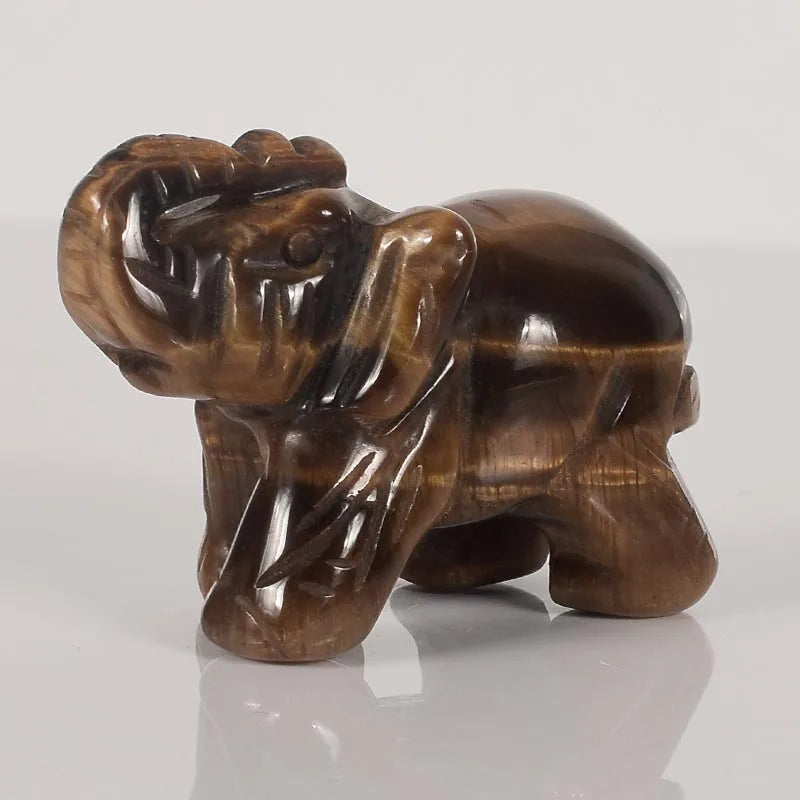 Whosale 2 Inch Jade Crystal Elephant Figurines Craft Hand Carved 100 % Natural Stone Mini Animal Statue for Decor Chakra Healing