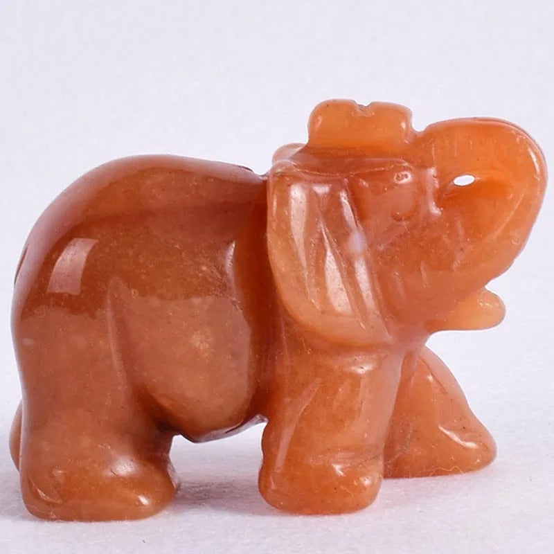 Whosale 2 Inch Jade Crystal Elephant Figurines Craft Hand Carved 100 % Natural Stone Mini Animal Statue for Decor Chakra Healing