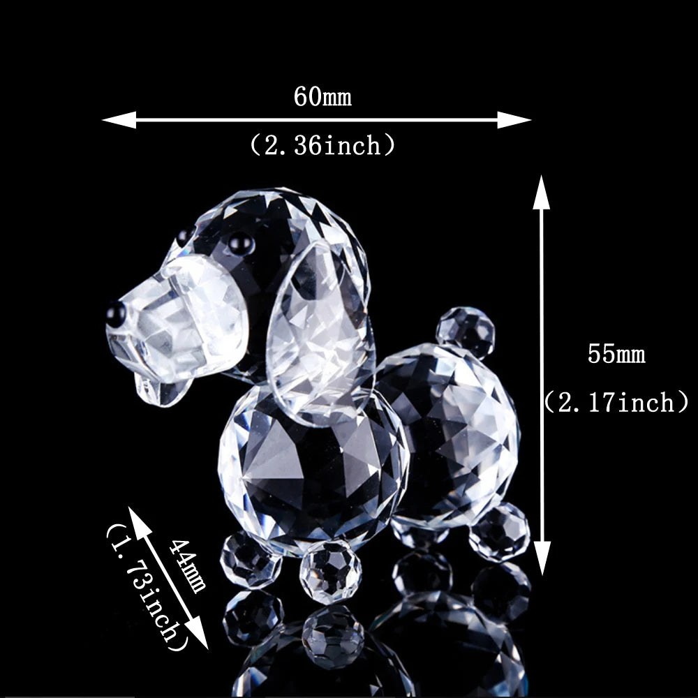 Crystal Dog Animal Figurine Glass Clear Dog Collection Ornament Handmade Puppy Paperweight Children Gift Home Table Decor