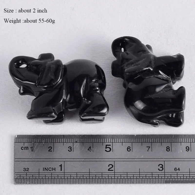 Whosale 2 Inch Jade Crystal Elephant Figurines Craft Hand Carved 100 % Natural Stone Mini Animal Statue for Decor Chakra Healing