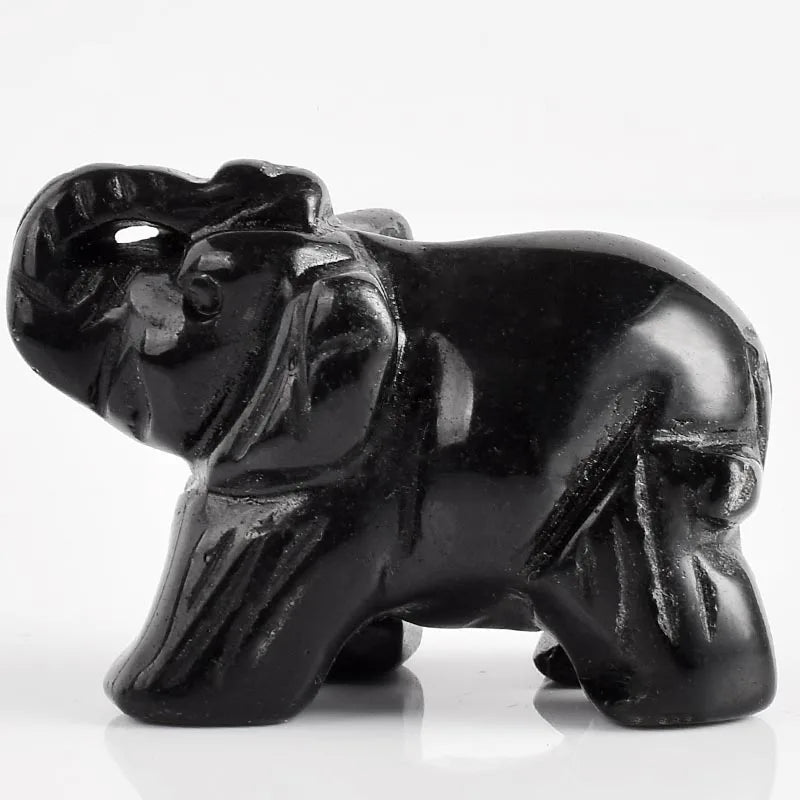 Whosale 2 Inch Jade Crystal Elephant Figurines Craft Hand Carved 100 % Natural Stone Mini Animal Statue for Decor Chakra Healing