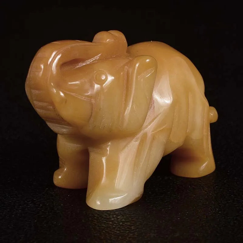 Whosale 2 Inch Jade Crystal Elephant Figurines Craft Hand Carved 100 % Natural Stone Mini Animal Statue for Decor Chakra Healing