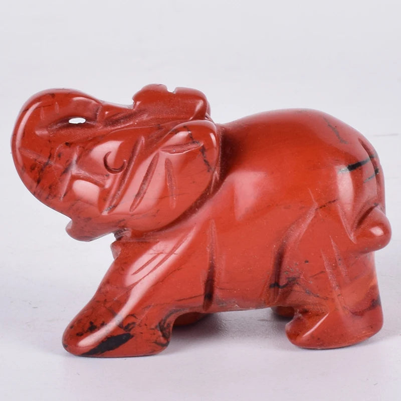 Whosale 2 Inch Jade Crystal Elephant Figurines Craft Hand Carved 100 % Natural Stone Mini Animal Statue for Decor Chakra Healing
