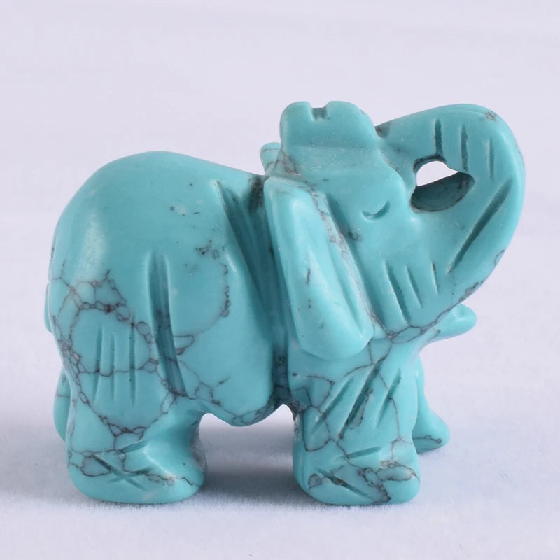 Whosale 2 Inch Jade Crystal Elephant Figurines Craft Hand Carved 100 % Natural Stone Mini Animal Statue for Decor Chakra Healing