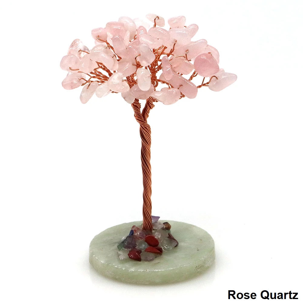 Crystal Money Tree Natural Stone Base Healing Quartz Gemstones Copper Wire Wrapped Plant Crafts Feng Shui Home Decor Lucky Gifts