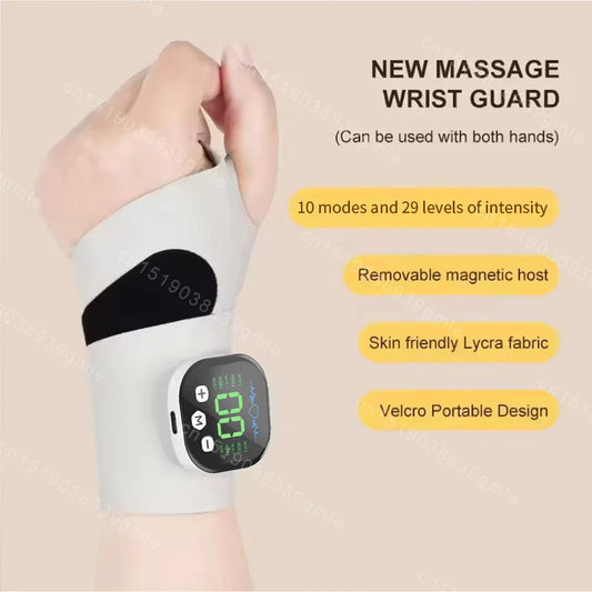 10 Modes 29 Levels Wrist Massager Electric Rechargeable Hand Vibration Massage Relieves Tenosynovitis and Carpal Tunnel Fatigue