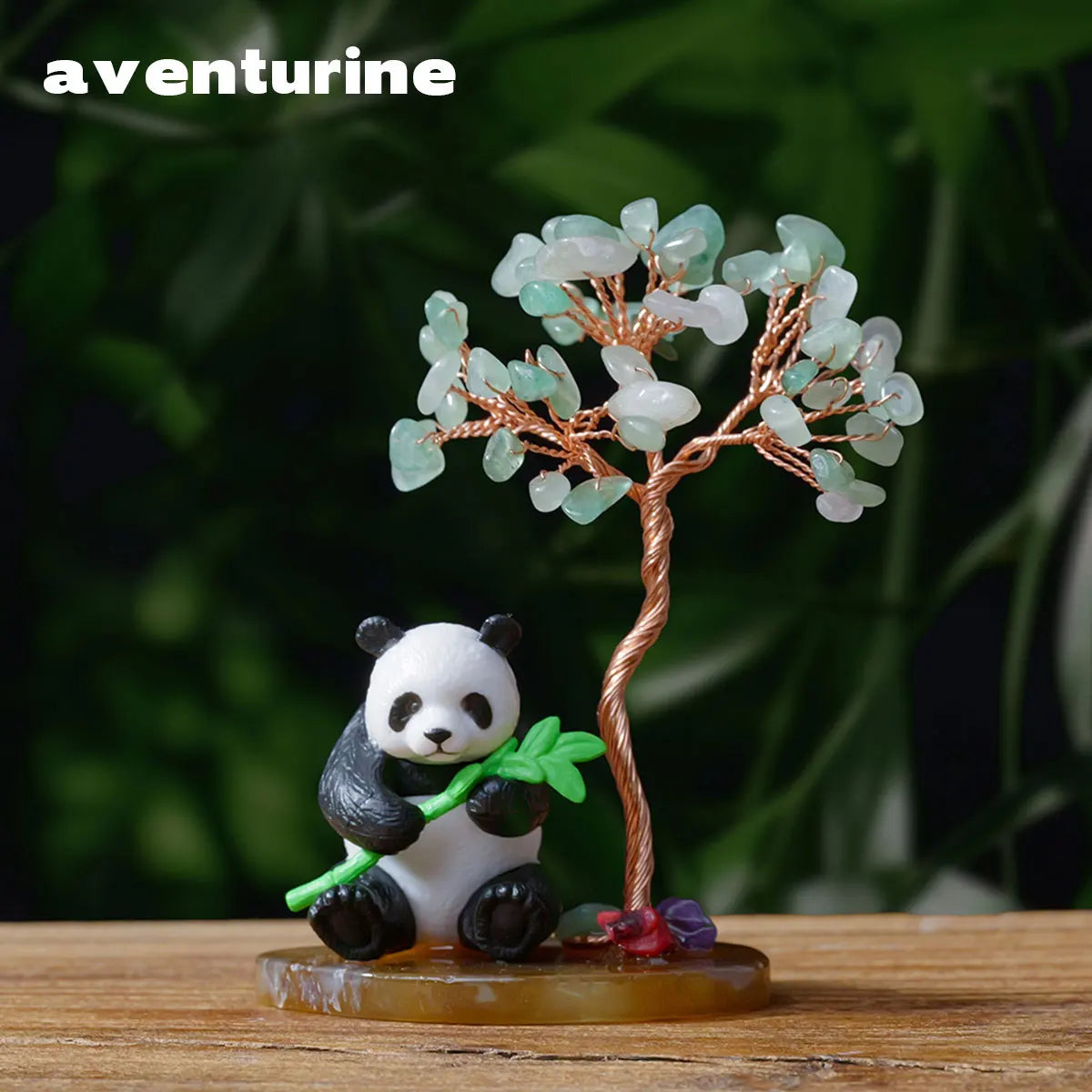 1PC Crystal Panda Wealth Tree Natural Reiki Crystal Gemstone Chakra Healing Crystal Home Office Desk Gemstone Energy Decoration