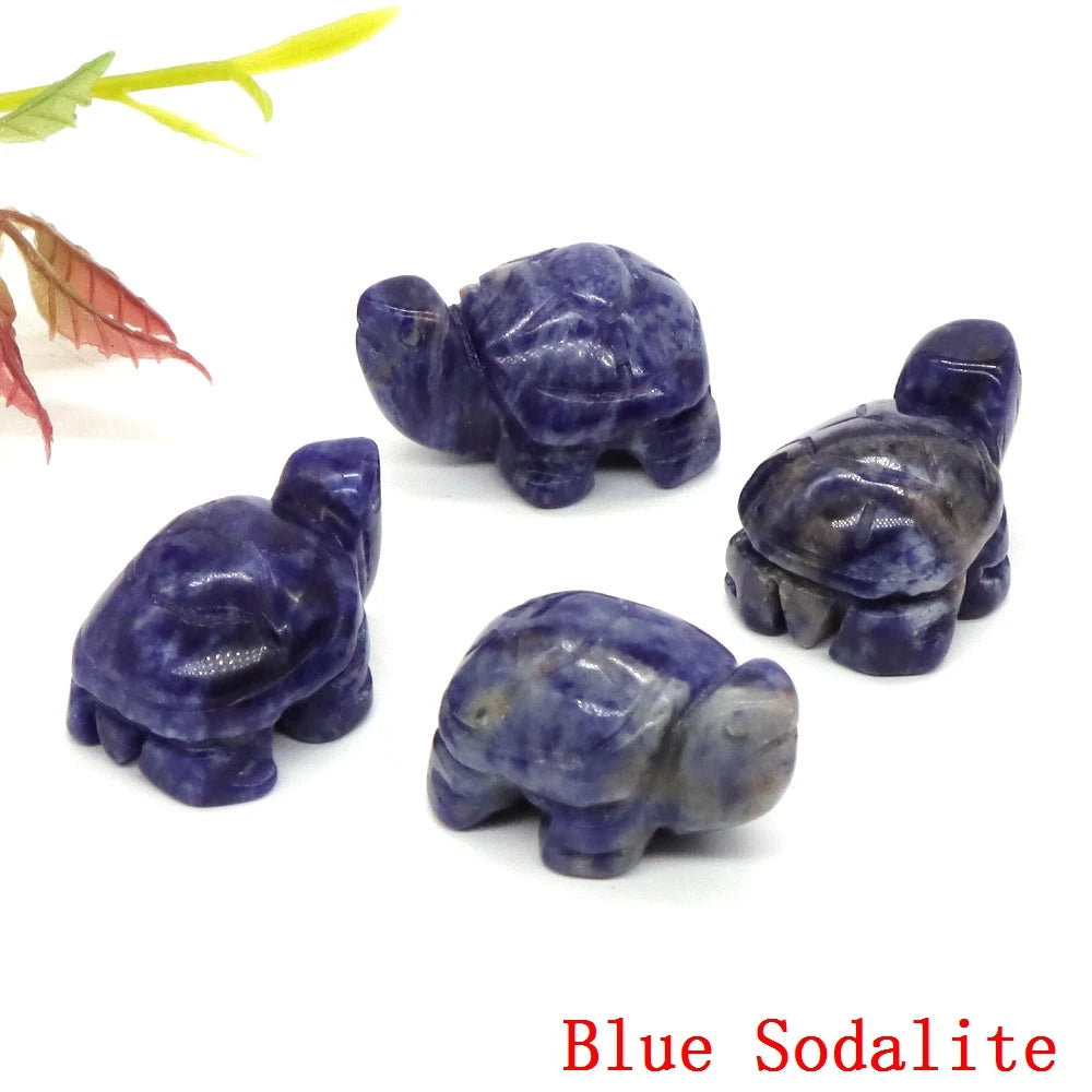 1.2" Turtle Tortoise Statue Natural Amethyst Stone Carved Reiki Healing Crystal Animal Figurine Crafts Home Decoration Wholesale