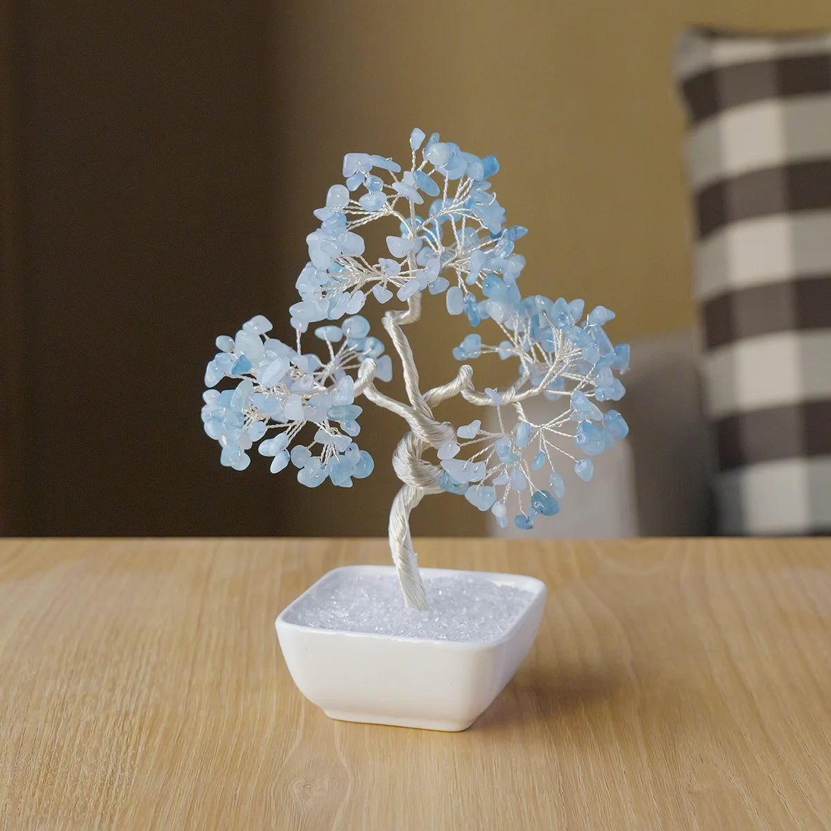 1PC Crystal Tree Natural Gemstone Bonsai with Copper Wire Vibrant Hand Crafted Home Decor Perfect Gift Christmas Halloween