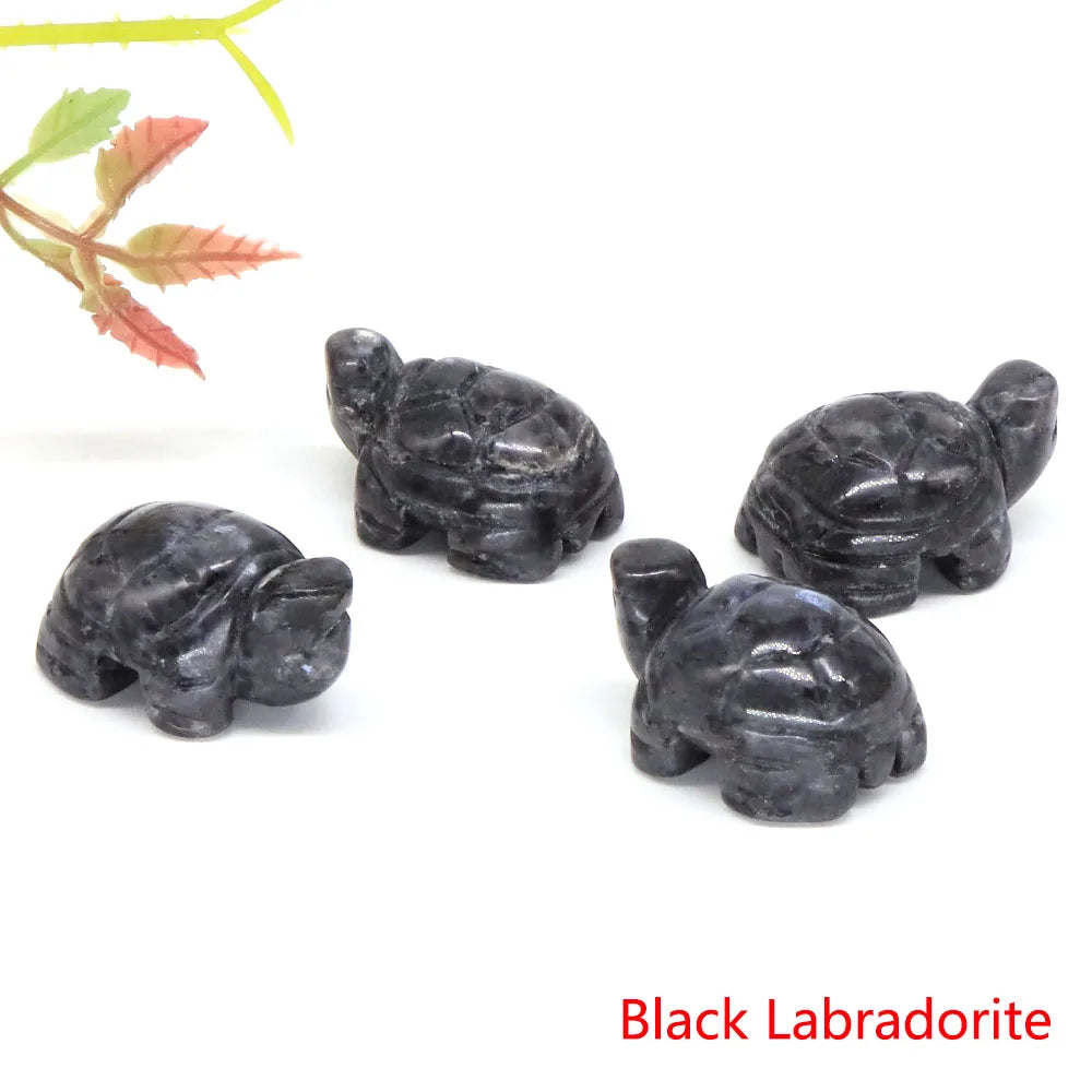 1.2" Turtle Tortoise Statue Natural Amethyst Stone Carved Reiki Healing Crystal Animal Figurine Crafts Home Decoration Wholesale
