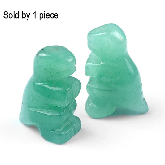 Mini Size Natural Chakra Semi-Precious Stone Dinosaur Home Decor Quartz Amethyst Crystal Reiki Healing Animal Figurine Ornaments