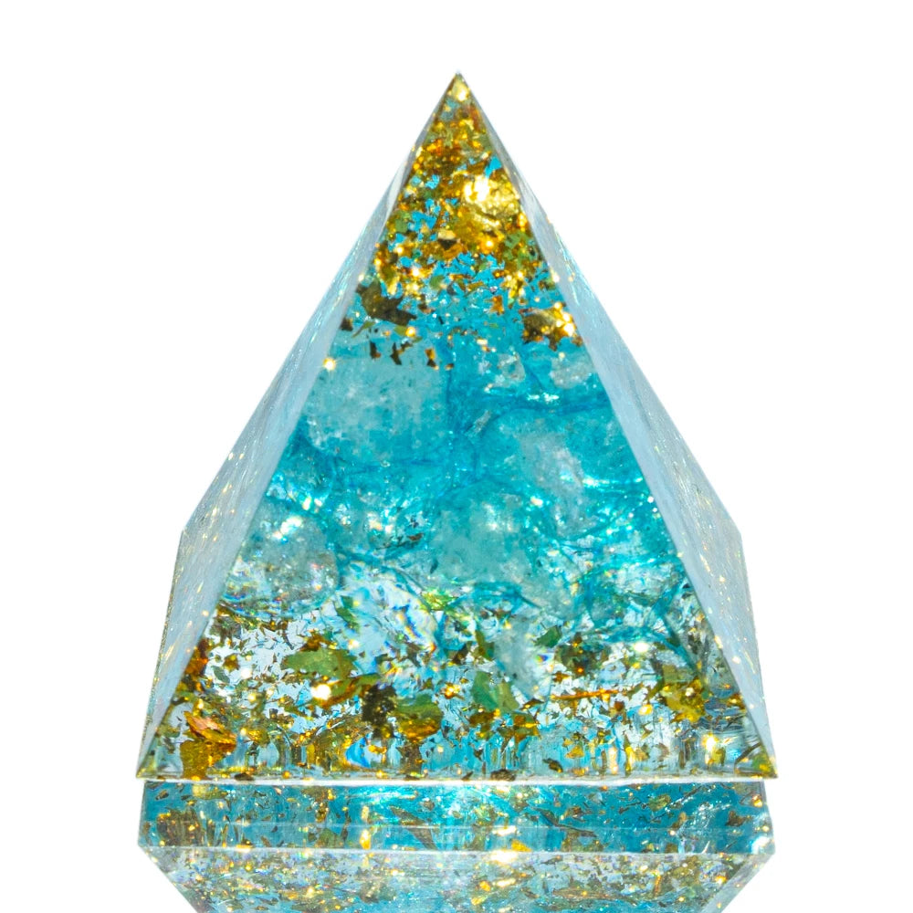 Natural Crystal Reiki Healing Crystal Pyramid Energy Chakra Resin Generator Quartz Amethyst Meditation Tool Home Decor