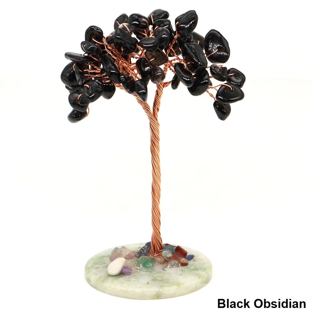 Crystal Money Tree Natural Stone Base Healing Quartz Gemstones Copper Wire Wrapped Plant Crafts Feng Shui Home Decor Lucky Gifts