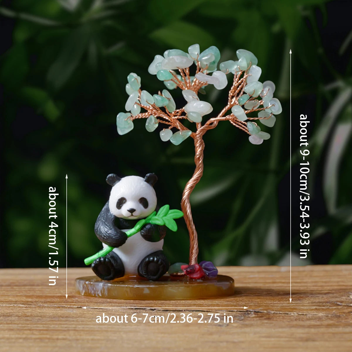 1PC Crystal Panda Wealth Tree Natural Reiki Crystal Gemstone Chakra Healing Crystal Home Office Desk Gemstone Energy Decoration