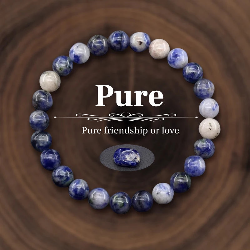 Natural Stone Beads Bracelet for Women Men Amethysts Crystal Quartzs Agate Tiger Eye Elastic Bangles Reiki Healling Jewelry Gift