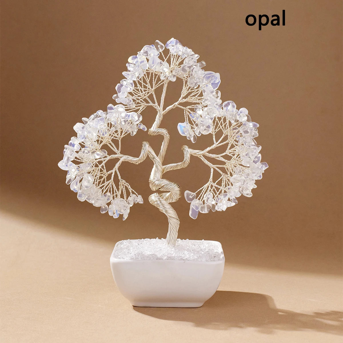 1PC Crystal Tree Natural Gemstone Bonsai with Copper Wire Vibrant Hand Crafted Home Decor Perfect Gift Christmas Halloween