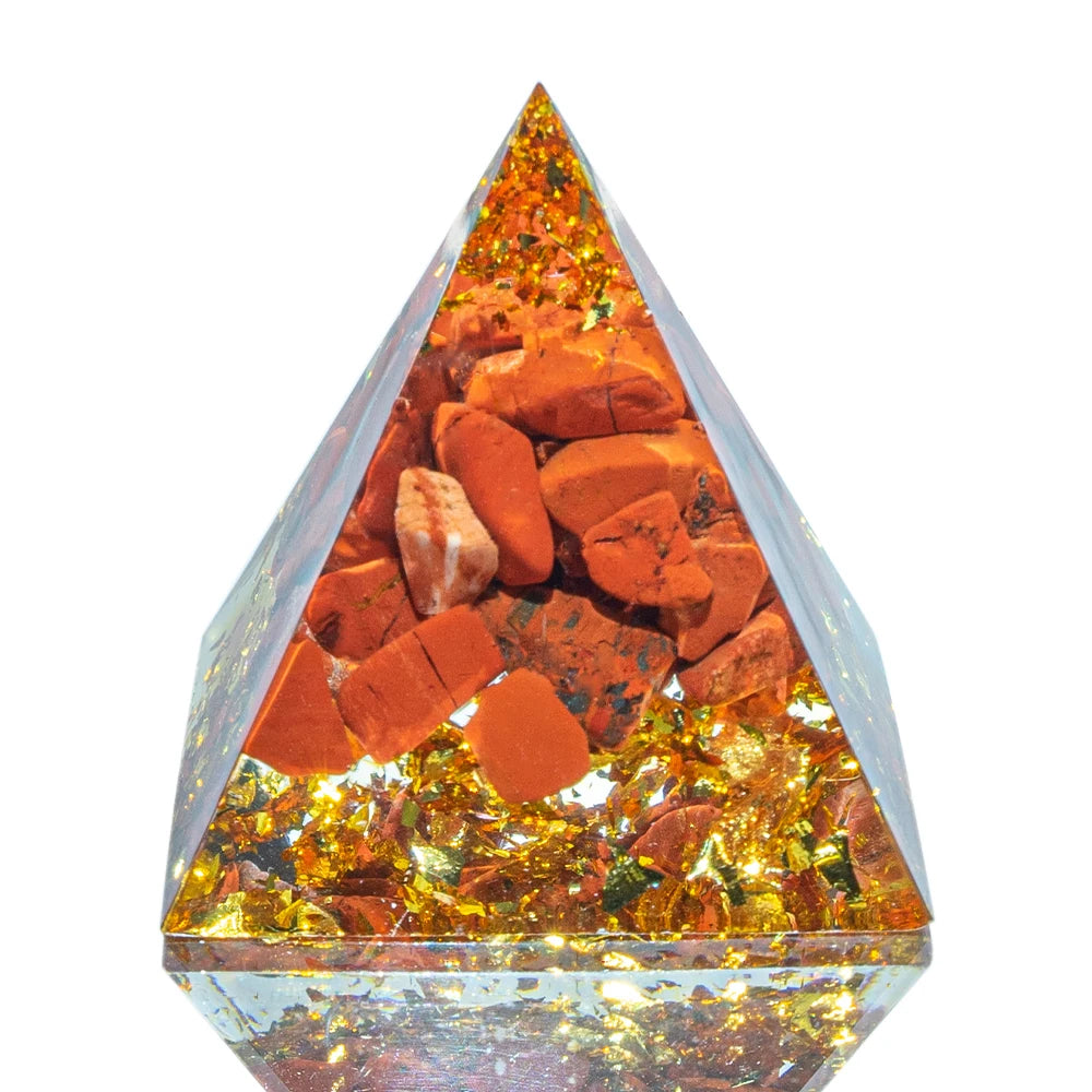 Natural Crystal Reiki Healing Crystal Pyramid Energy Chakra Resin Generator Quartz Amethyst Meditation Tool Home Decor